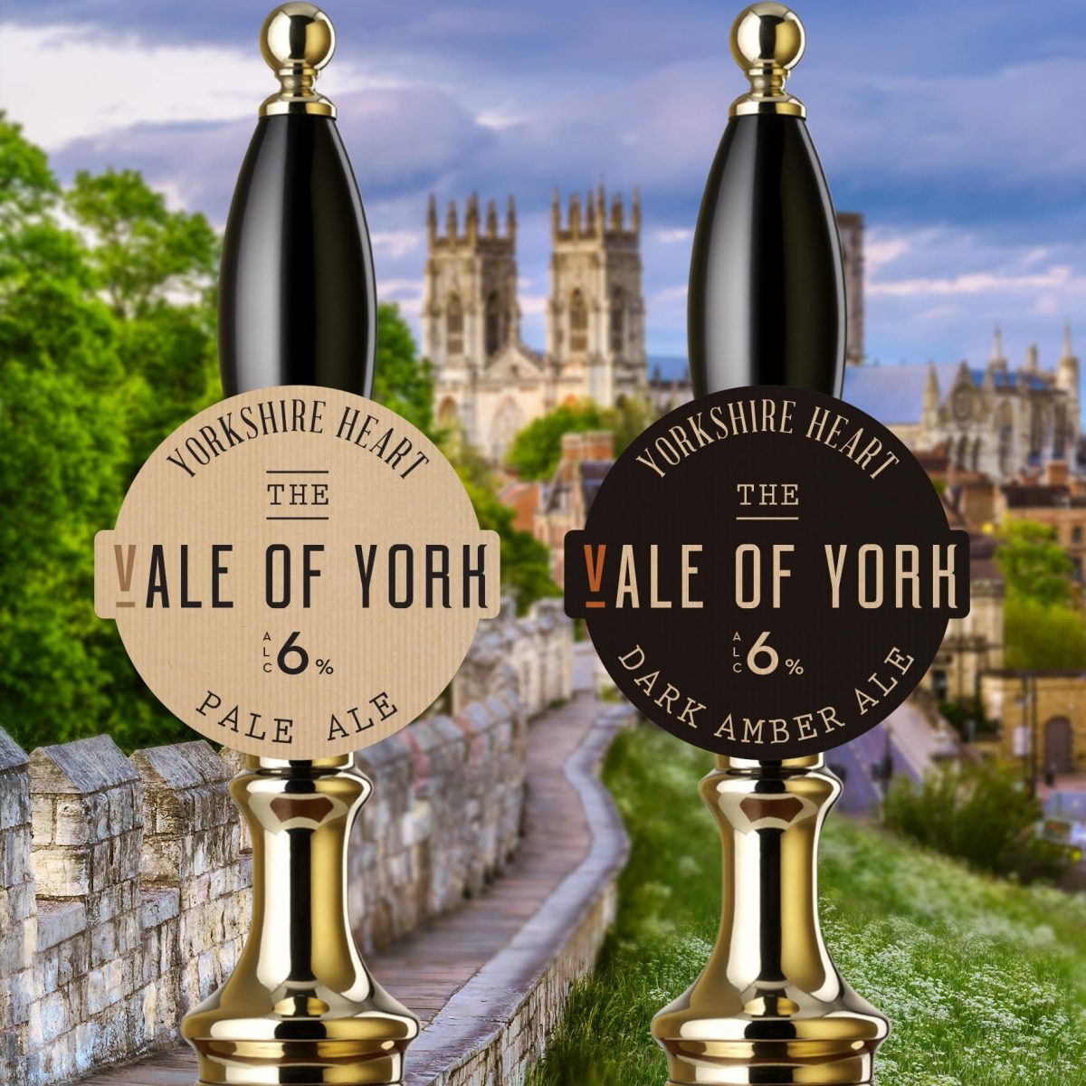 Vale of York logos on lever