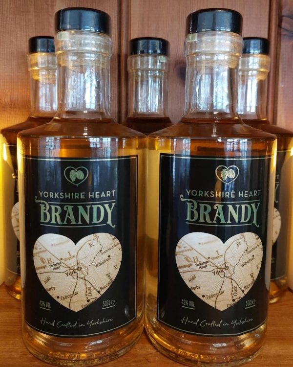 Bottles of Brandy on a shelf