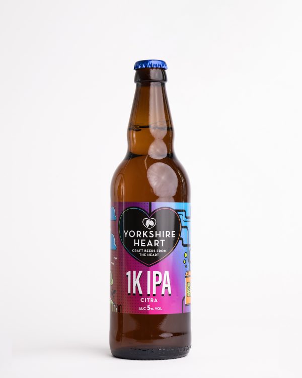 1k IPA beer on a white background