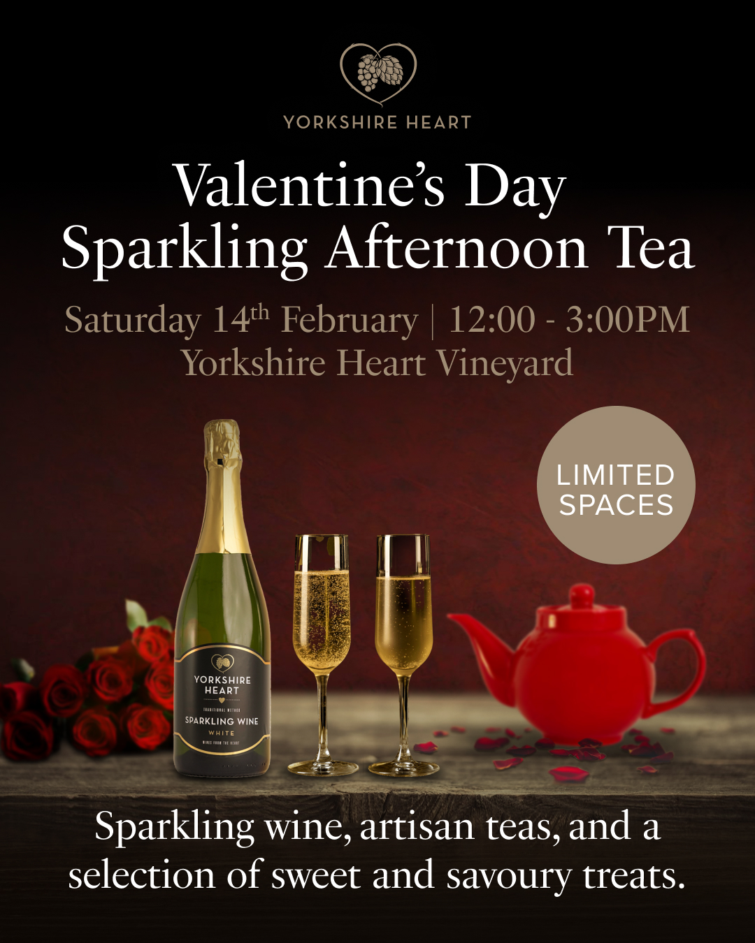 Valentine's day sparkling afternoon tea.