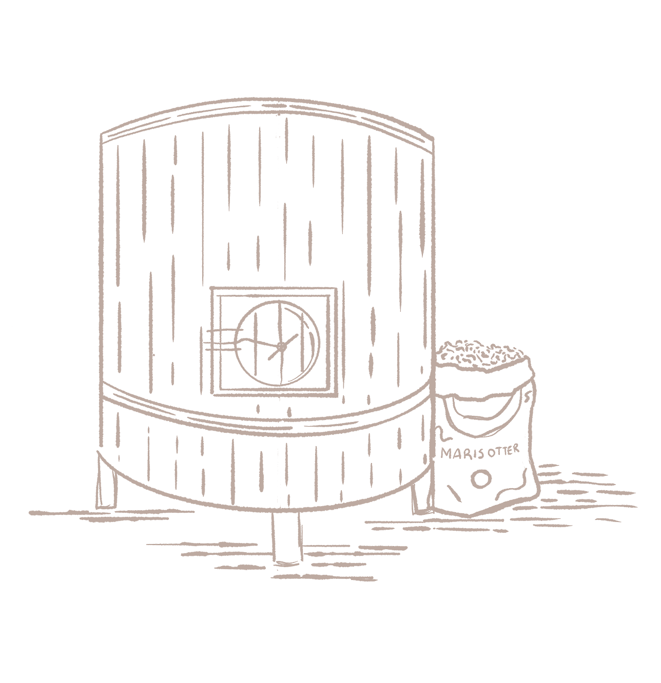 Brewery mash tun illustration