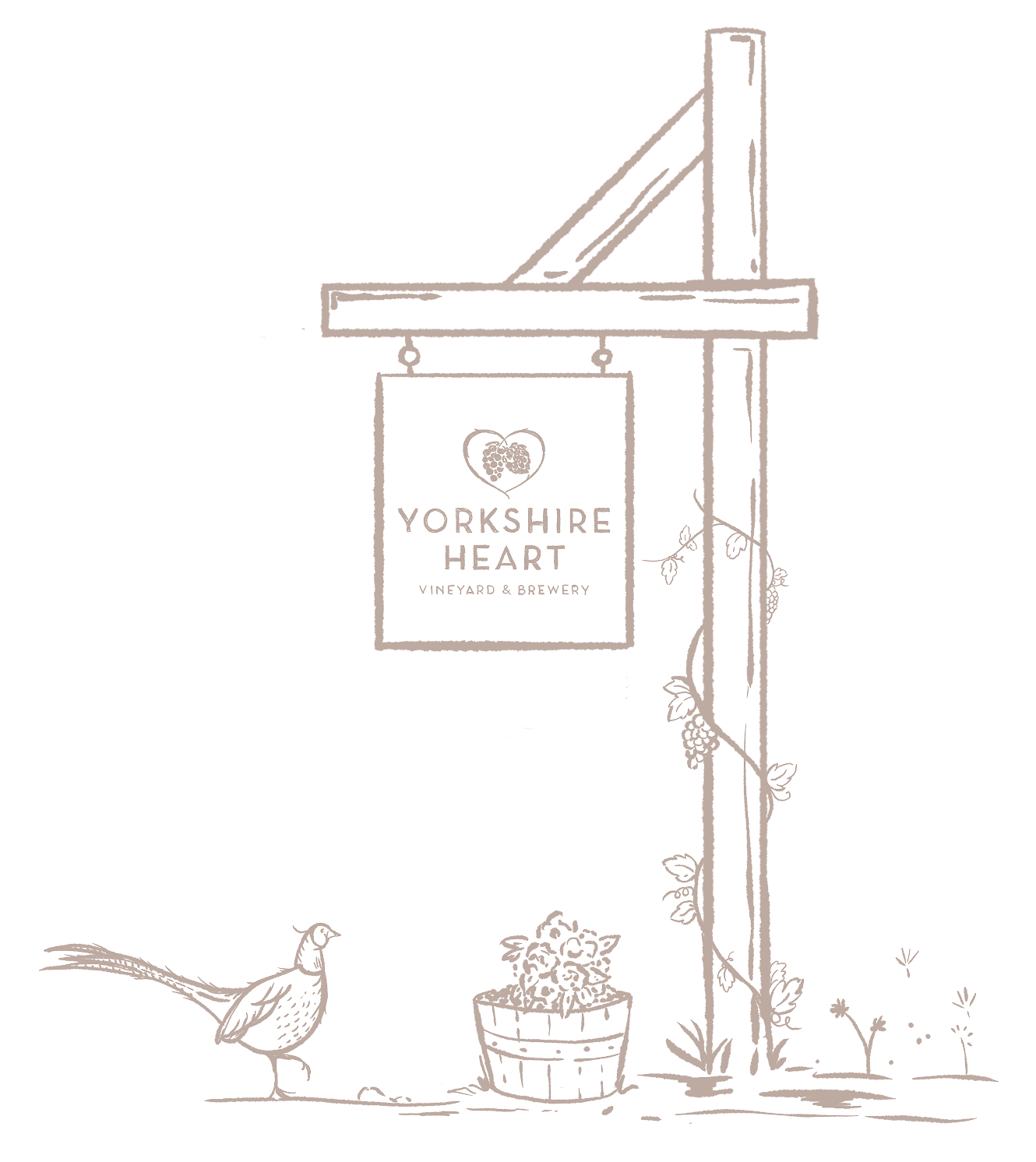 Yorkshire Heart swing sign illustration