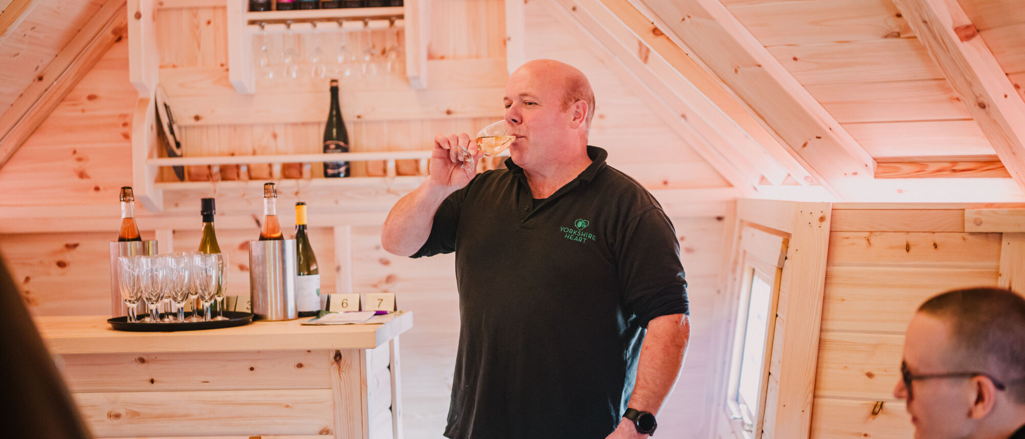 Tim leading a wine tasting at Yorkshire Heart